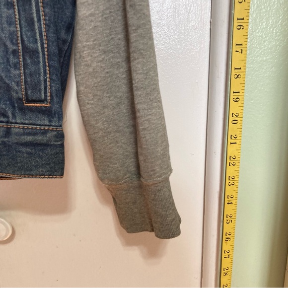 Denim Hoodie Trucker Jean Jacket Blue Gray BASIC EDITIONS Youth Unisex Large 10 - Picture 8 of 10